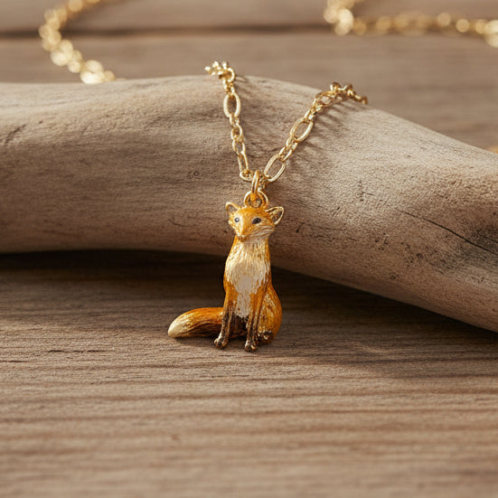 Enamel Fox Short Necklace : Matchbox