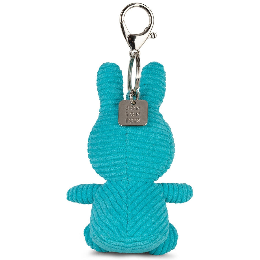 Miffy ECO corduroy keychain in teal, back view