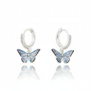 Butterfly earrings shown on branded display card packaging