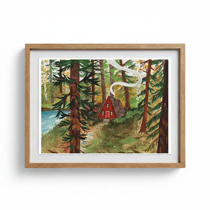 A-Frame Cabin Art Print