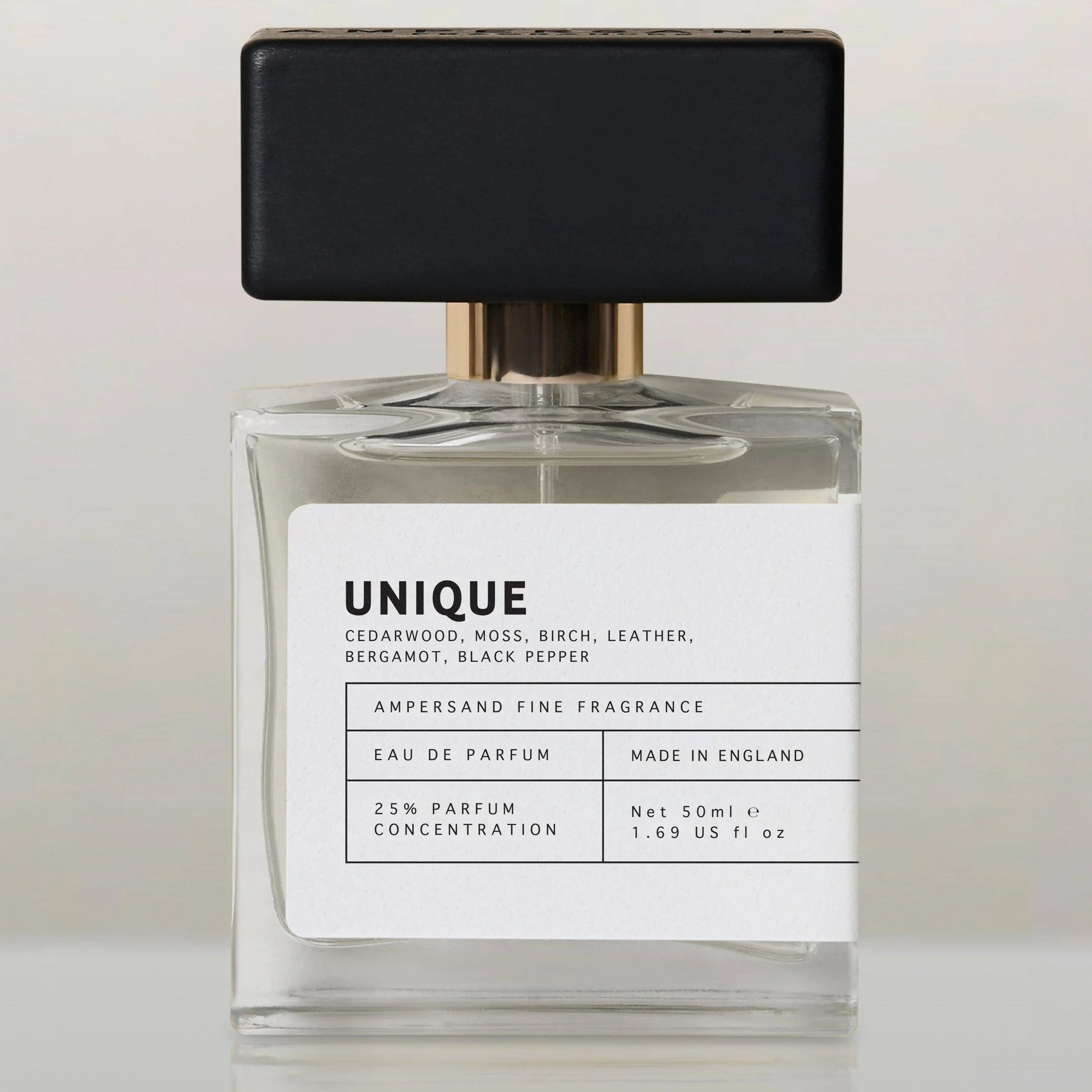 Ampersand Unique eau de parfum bottle on light grey background