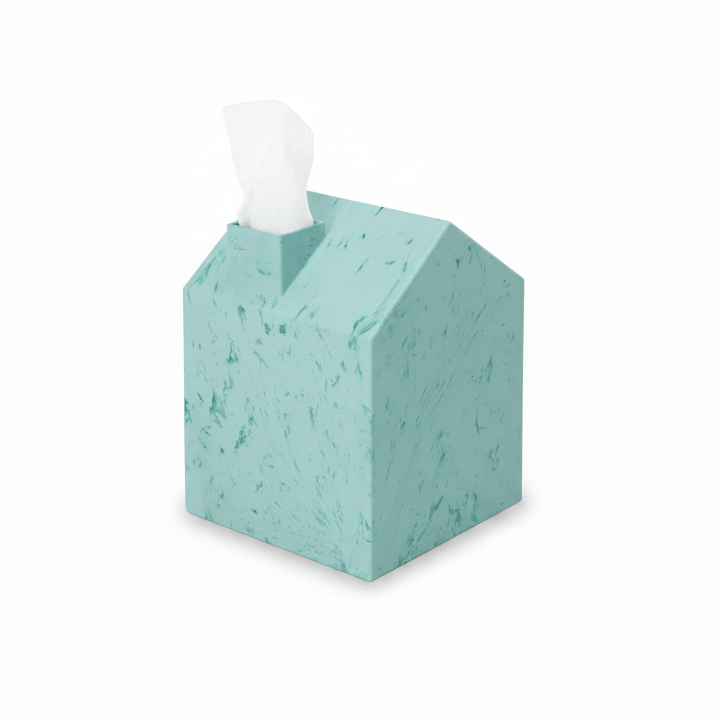 Umbra Casa Ocean tissue cover ocean blue house shape on white background