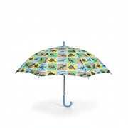 Prehistoric Land dinosaur umbrella open showing colourful pattern