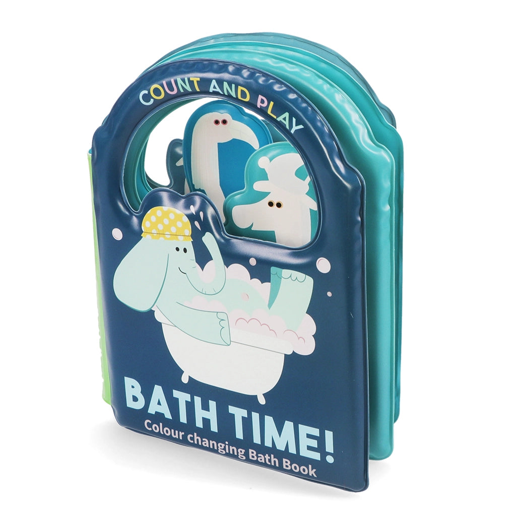 Side view of Colour Changing Bath Book showing multiple colourful waterproof pages.