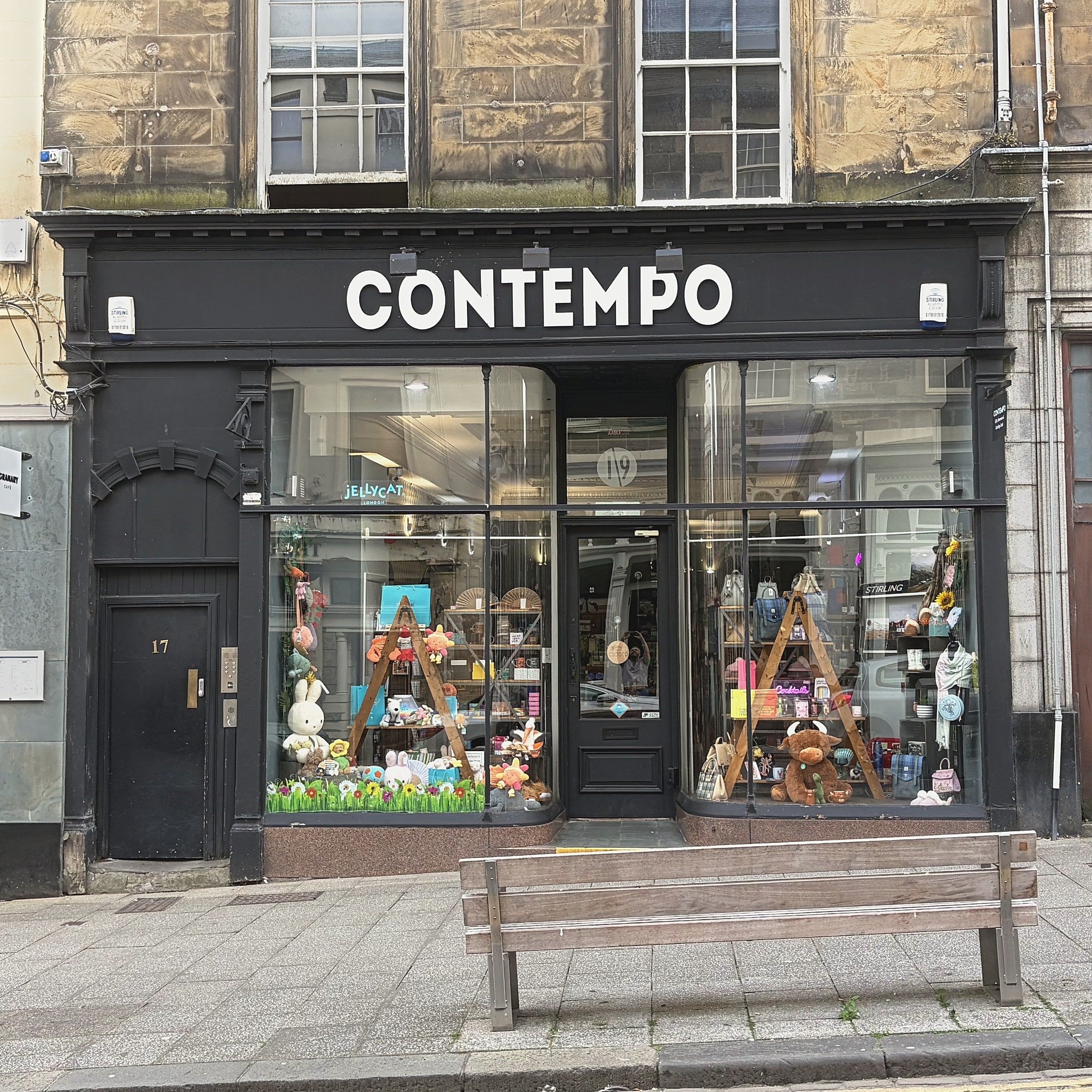 Contempo gift shop storefront on King Street, Stirling, with window displays