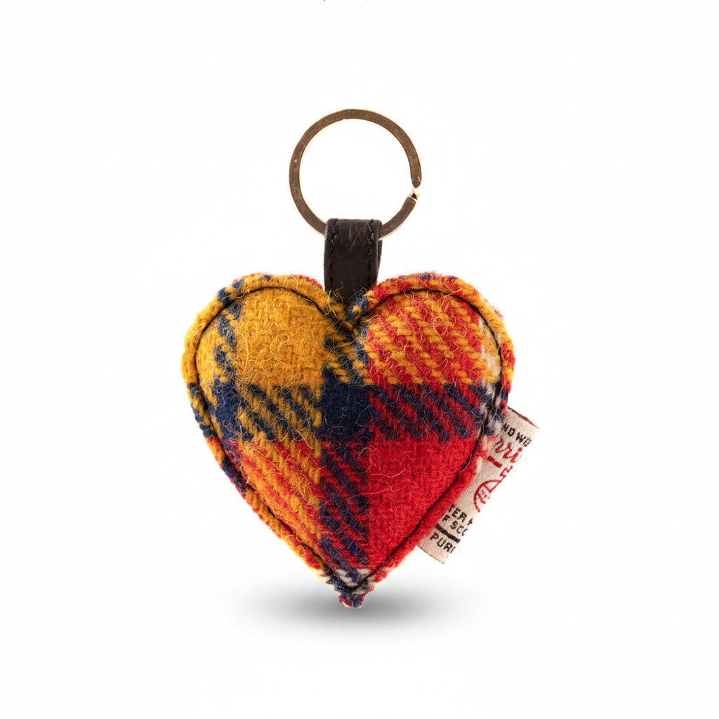 Harris Tweed Heart Keyring & Bag Charm