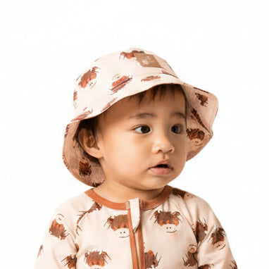 Summer Neutral Highland Cow Summer Hat