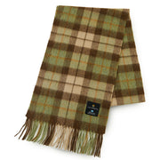 Chestnut Tartan Lambswool Scarf folded with fringed edge