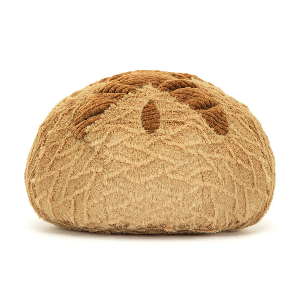 Back view of Jellycat Amuseable Sourdough showing textured bread-like surface.