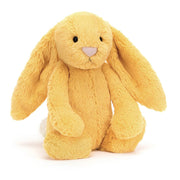 Jellycat Bashful Sunshine Bunny golden plush front view on white background