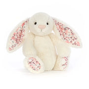 Jellycat Blossom Cherry Bunny with floral ears and paws on white background