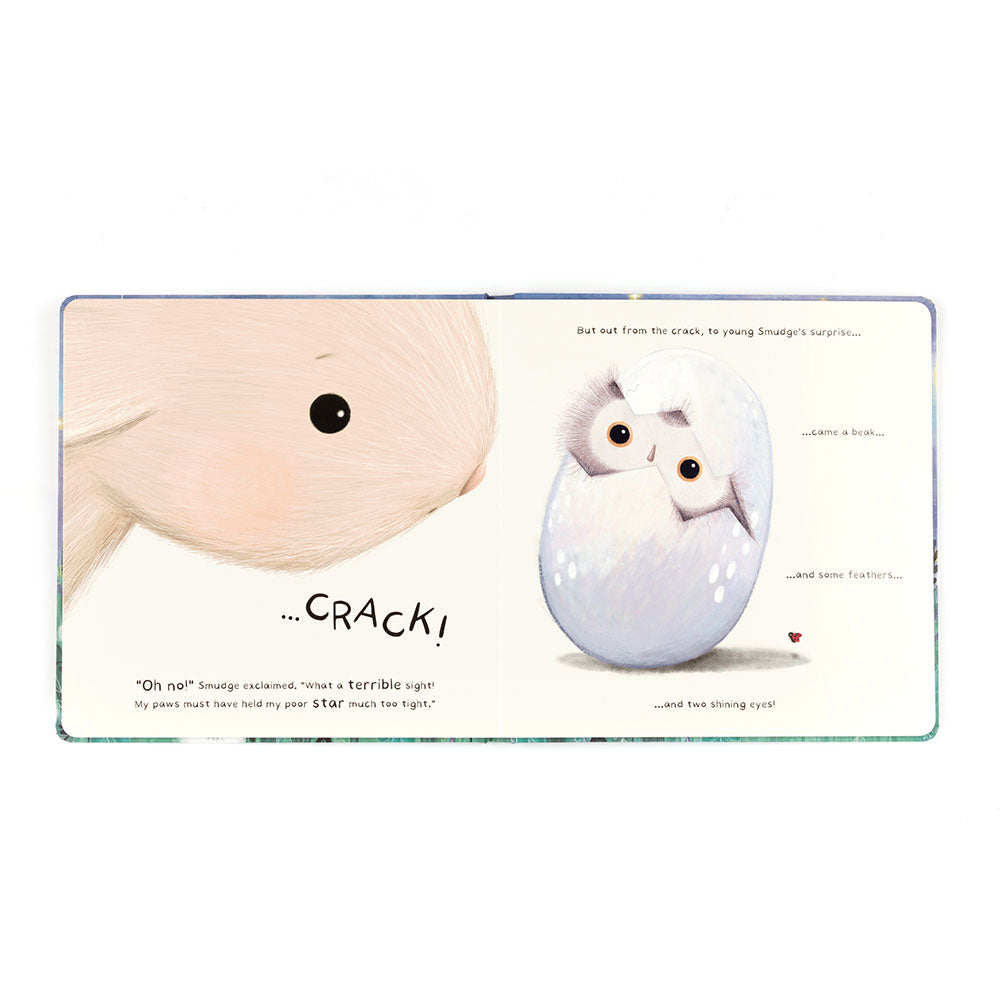 Smudge Rabbit book open showing falling star story pages