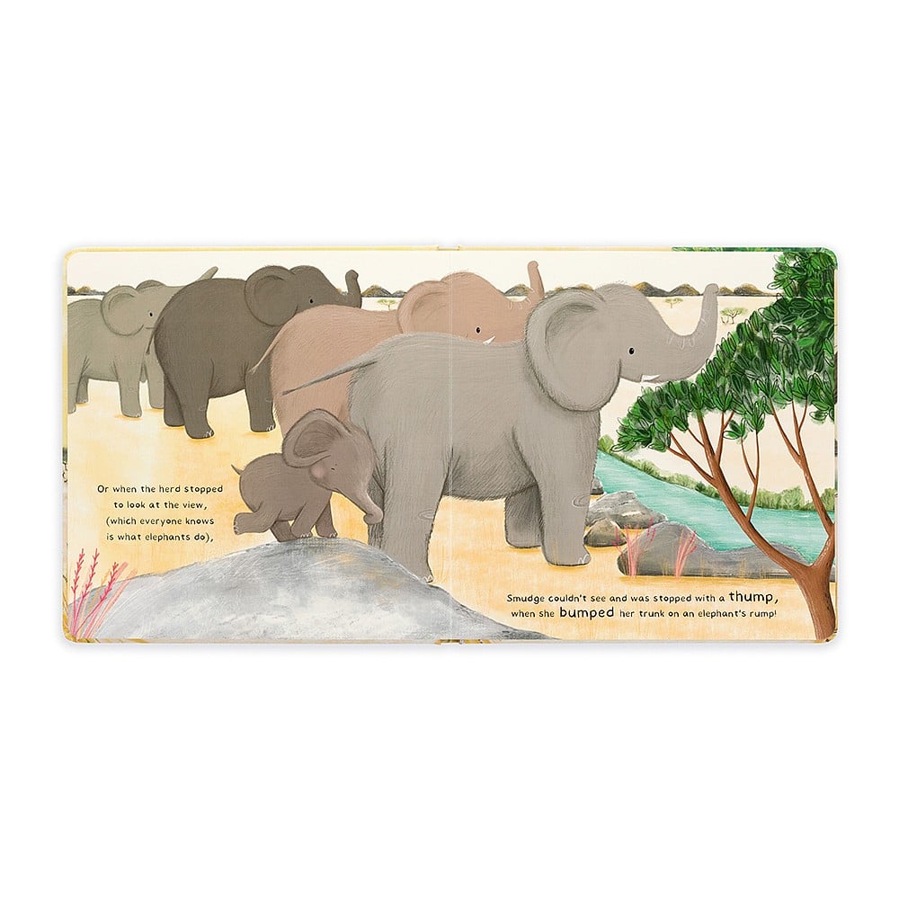 Rhyming adventure for little dreamers! Jellycat Smudge the Littlest Elephant Book features a heartwarming story about a tiny elephant with big dreams, perfect for bedtime.