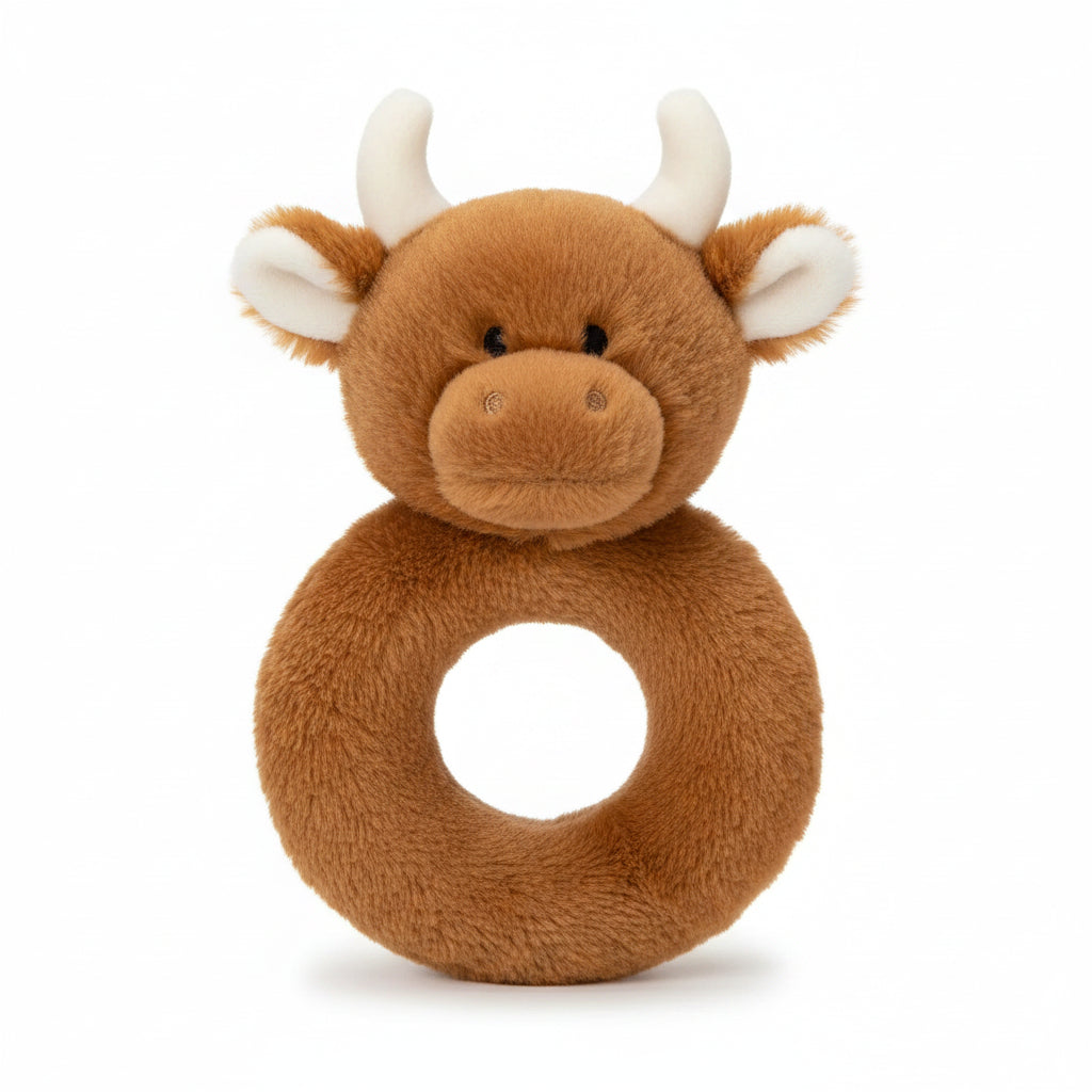 Highland Cow Plush Rattle