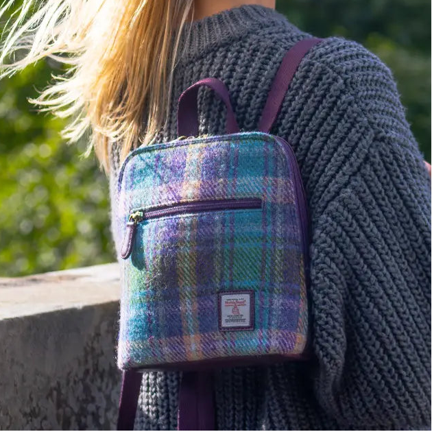 harris tweed tummel mini backpack with (COL139) this bag is perfect for exploring the hills Mini Ladies Compact Harris Tweed
