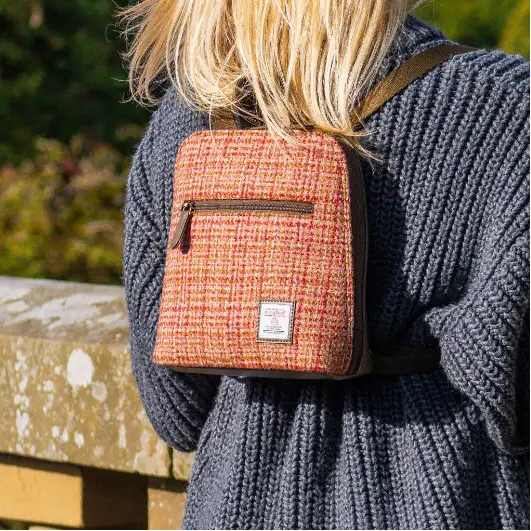 Harris Tweed Mini Backpack in Warm Maple – Contempo