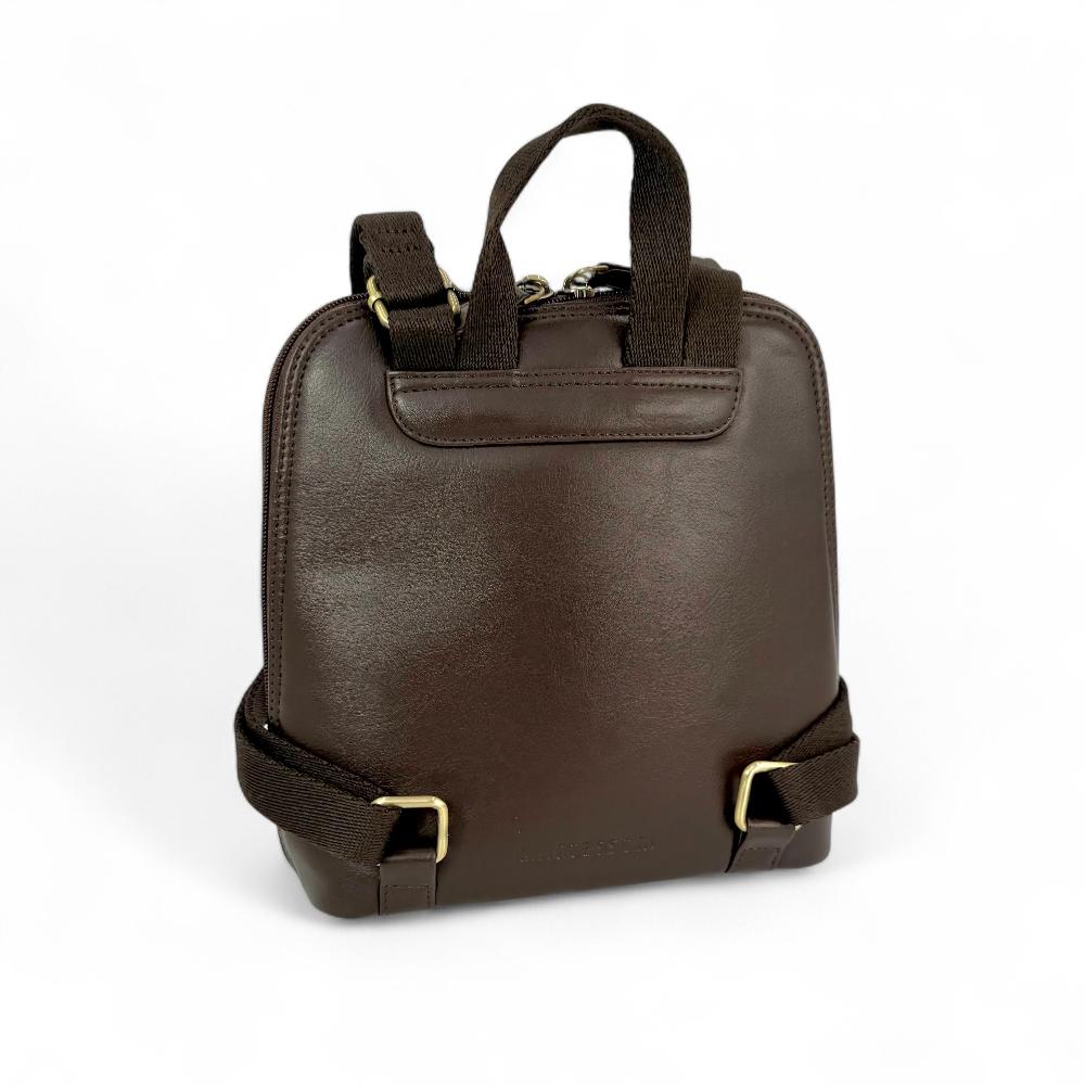 Harris Tweed Mini Backpack in Blue-Brown Check