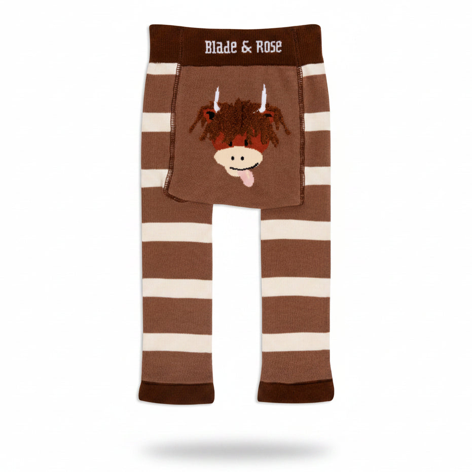 Neutral Hamish Highland Cow Leggings