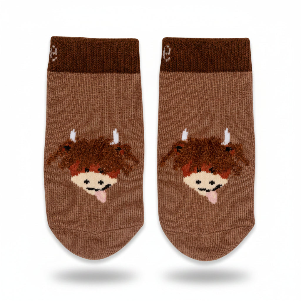 Neutral Hamish Highland Cow Socks