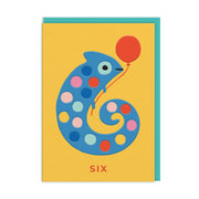 Age 6 Chameleon Birthday Card (11978)