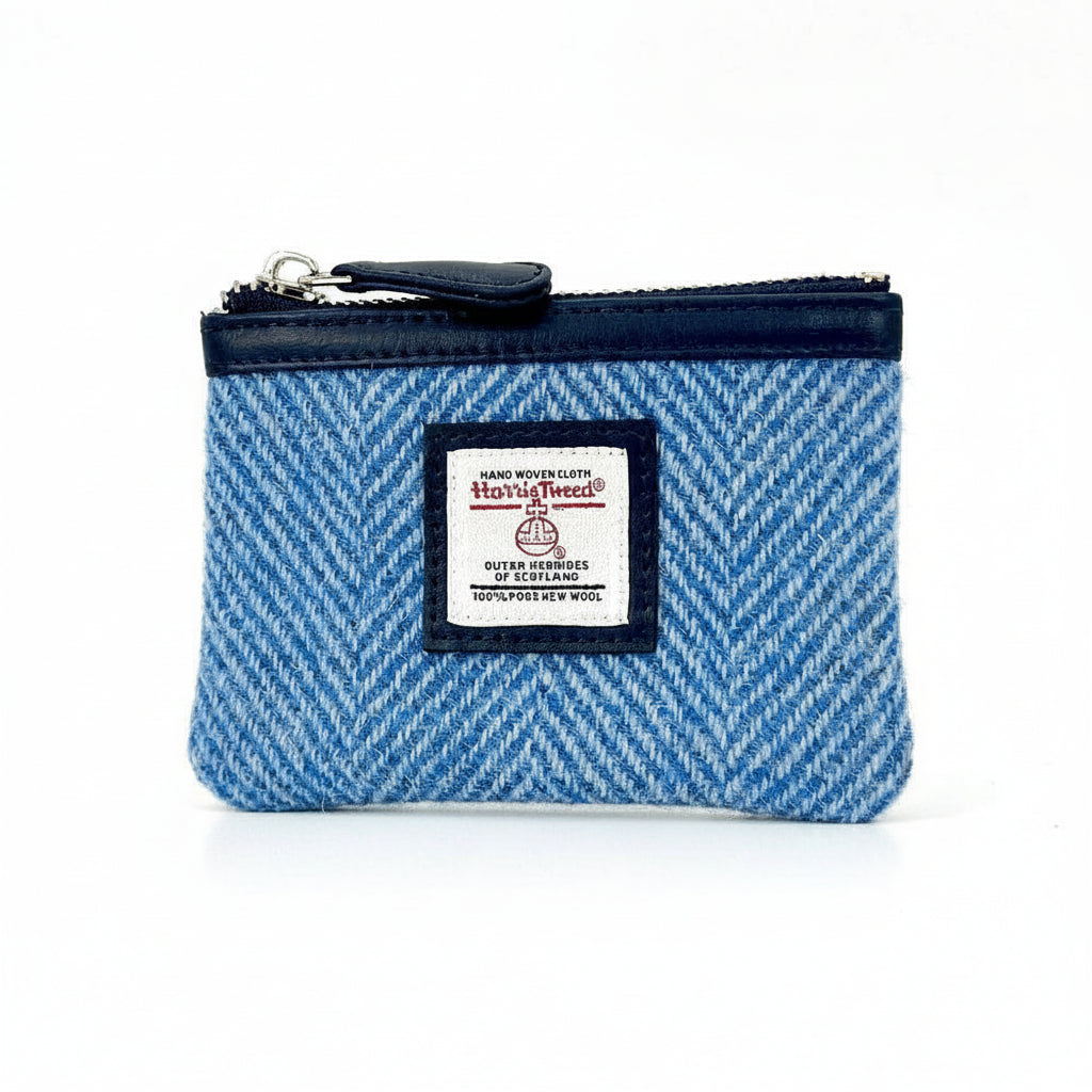 Sky Blue Harris Tweed Coin Purse