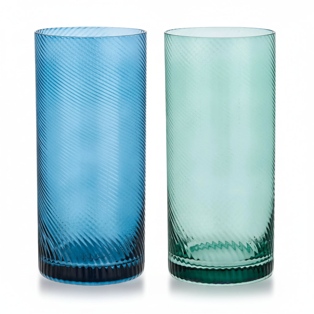 Coloured Highball Glass Tumblers & Green