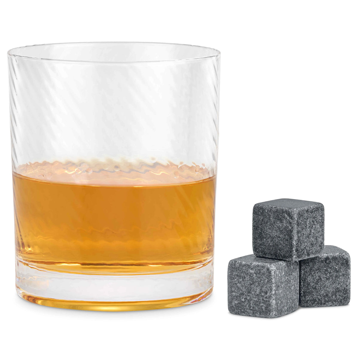 Spinning Glass & Whisky Stones Set