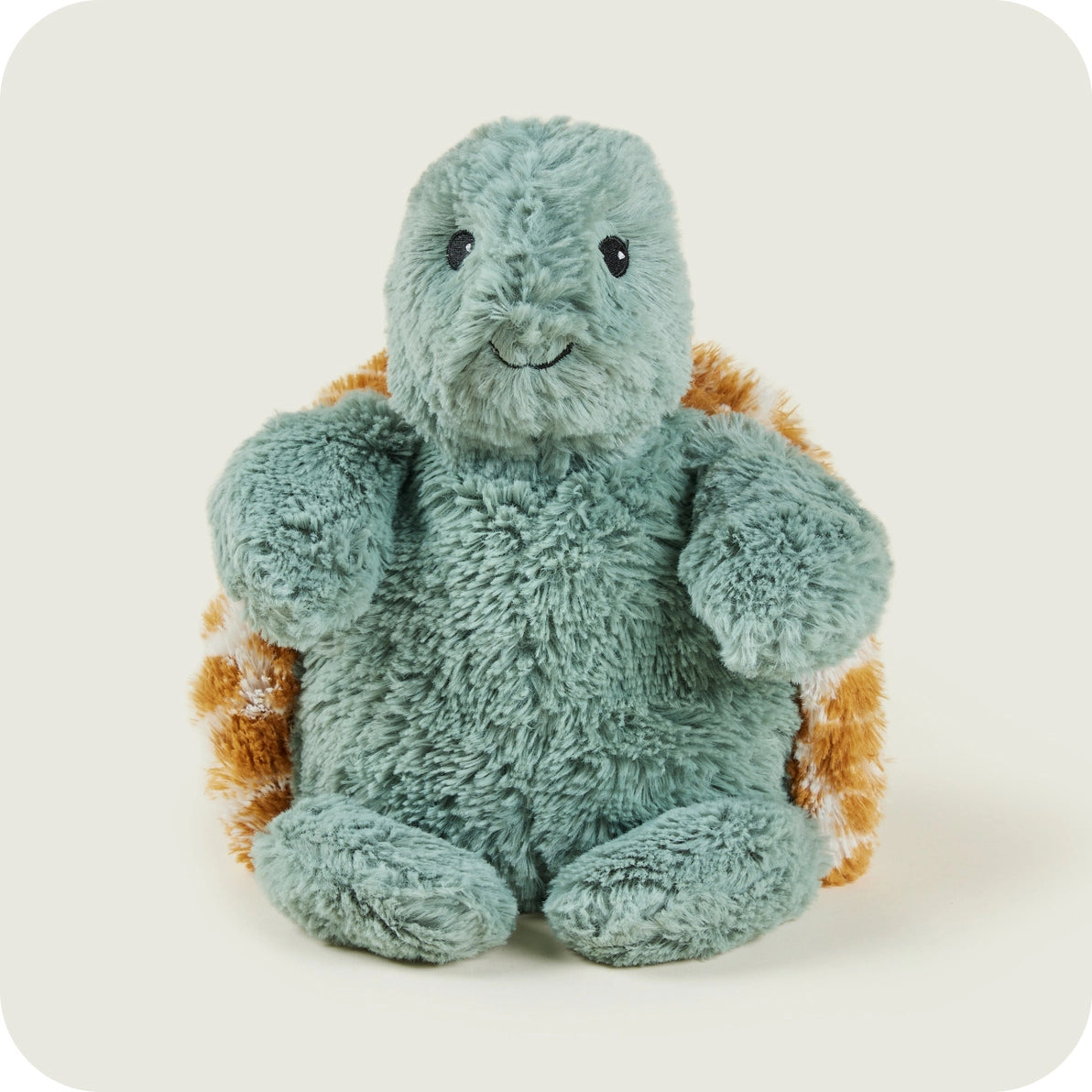 Warmies Baby Turtle plush toy front view – microwavable lavender-filled soft toy.