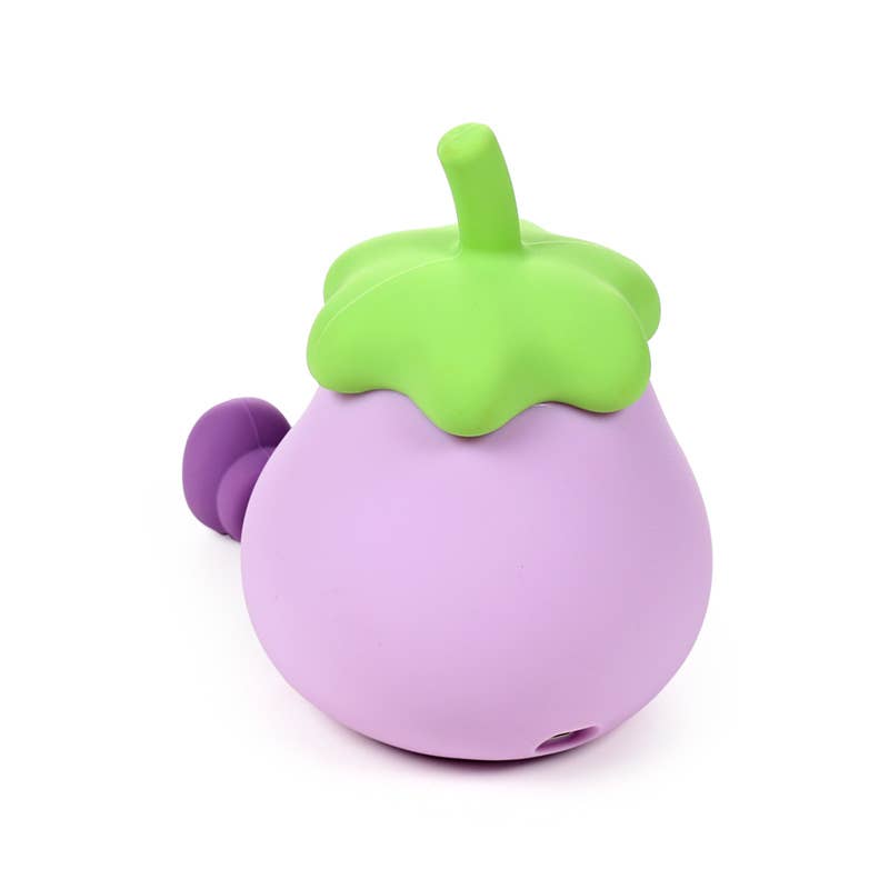 Rear view of Aubergine LED Night Light showing green top and charging port.