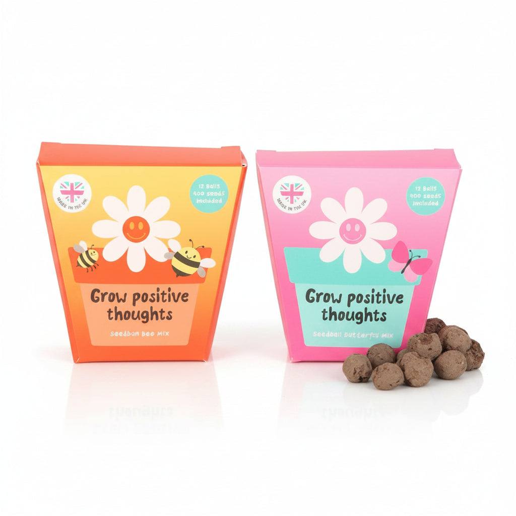 Seed ball pack showing pollinator-friendly wildflower mix
