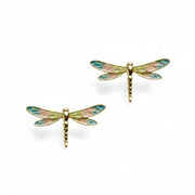 Pair of dragonfly studs showing hand-painted detail