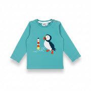Flat shot of the Kenzie the Puffin outfit showing top, leggings and socks together