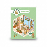 Sticker Therapy Flower Shops cover with a cutaway florist on green
