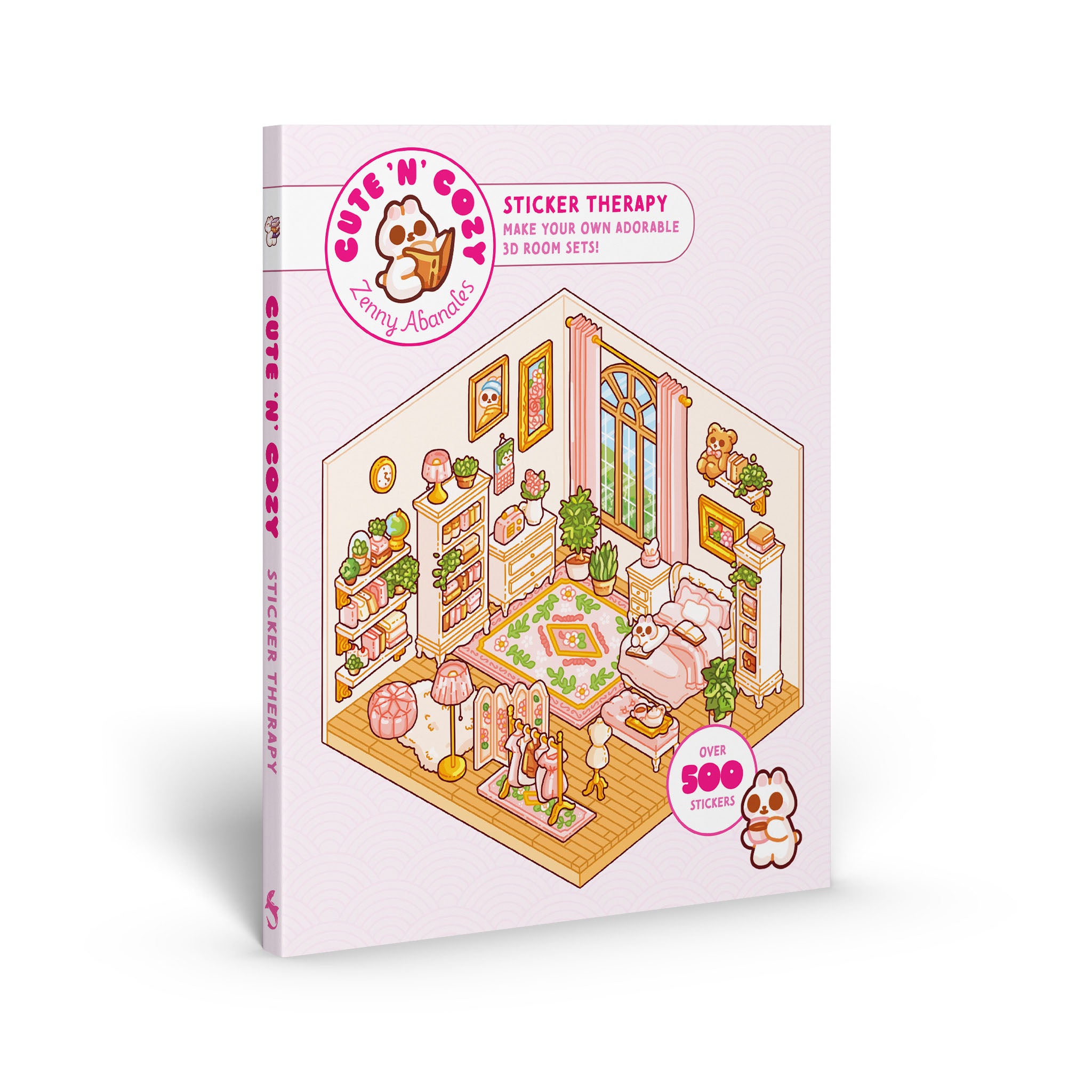 Cute n Cozy Sticker Therapy book shown standing at an angle