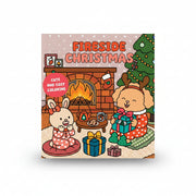 Fireside Christmas cover showing rabbits opening presents by a fire