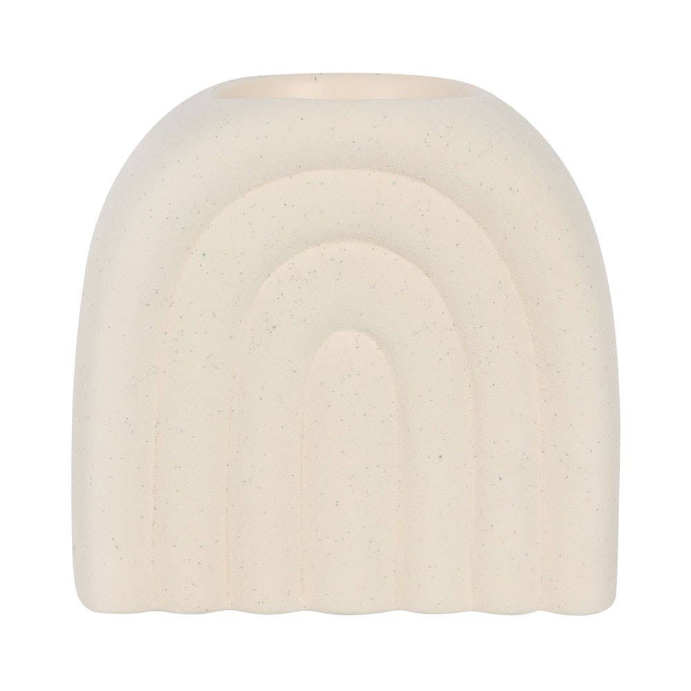 Arch shaped oil burner showing cream speckled texture