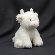 Mini Scottish Highland Cow Soft Plush Toy Cream - 13CM