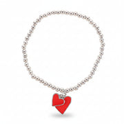 Chain detail of adjustable Valentine heart bracelet