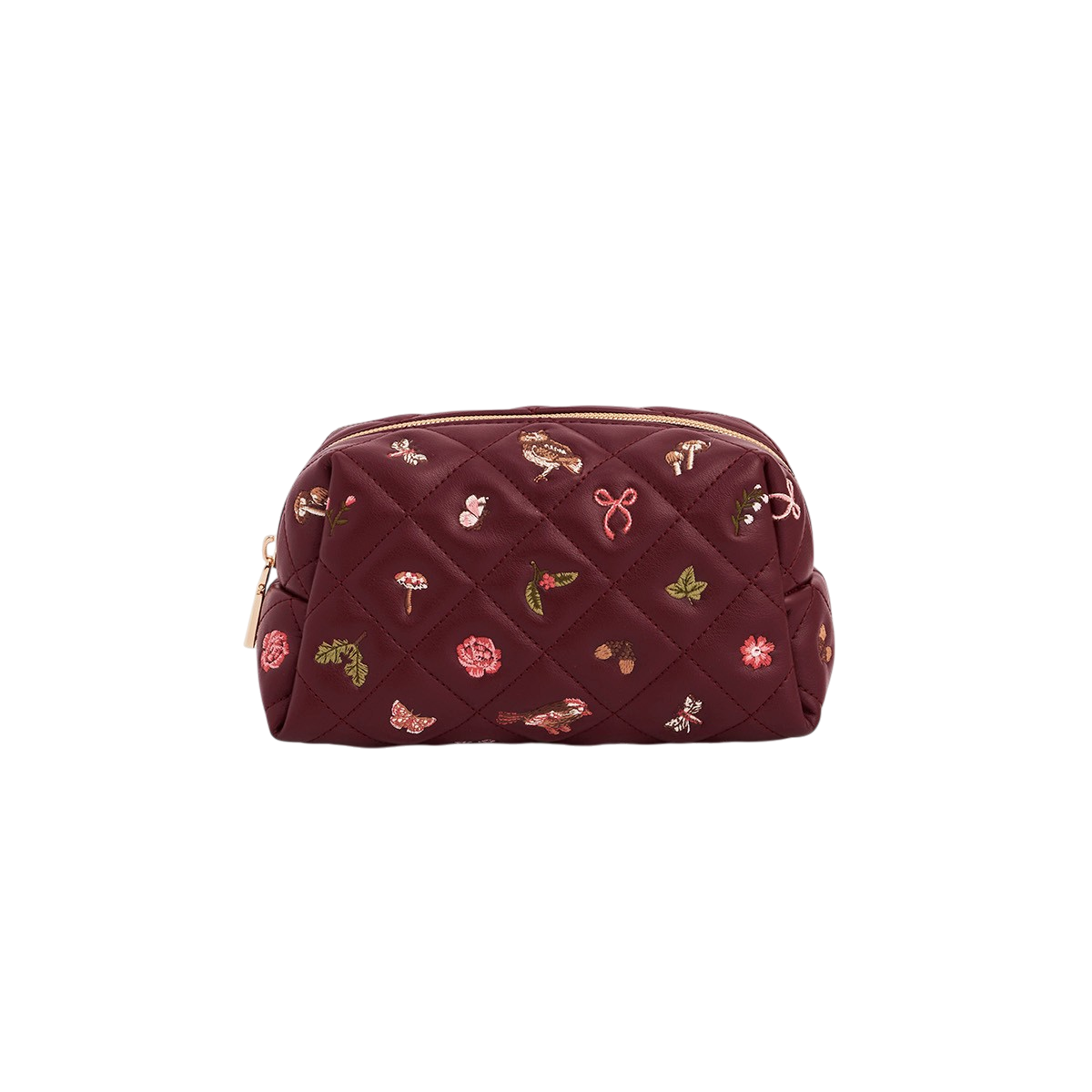 Burgundy quilted pouch reverse view