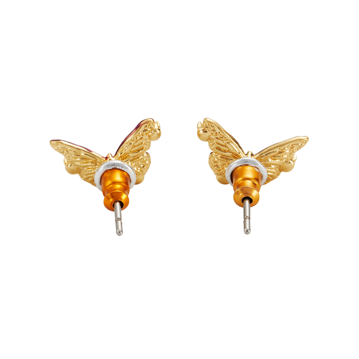 Back of the Eve butterfly studs in gold