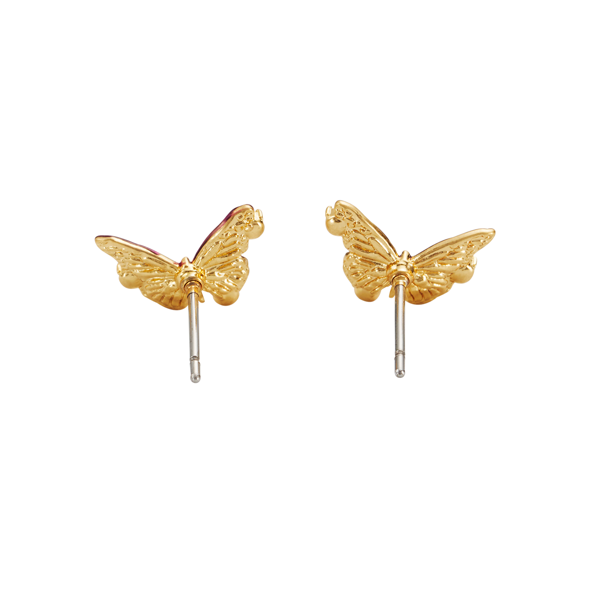 Eve butterfly studs side view in gold