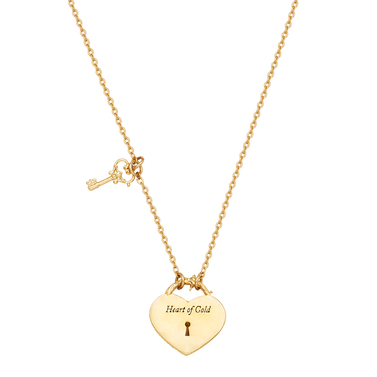 Back of the Eve heart lock pendant in gold
