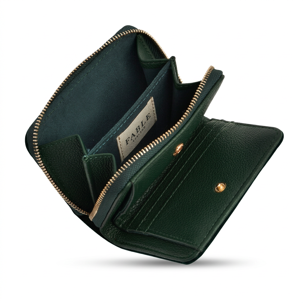 Hedgehog purse open showing the card area and lining