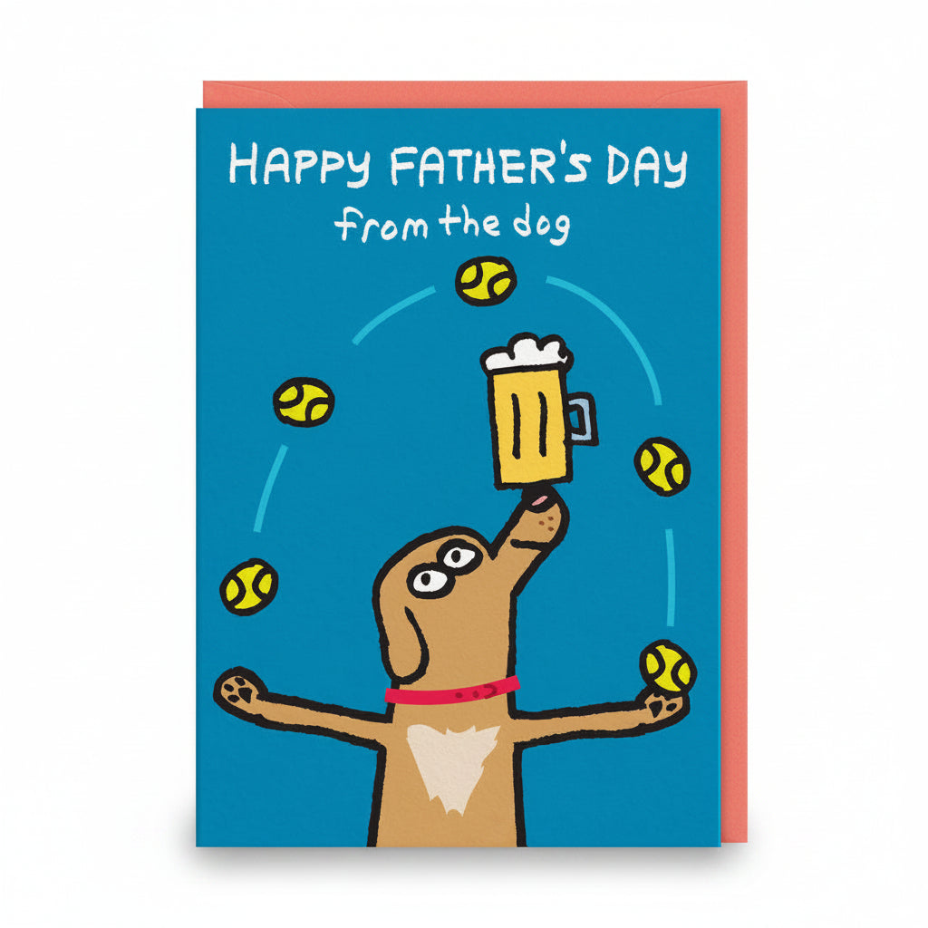 Father's Day From The Dog A6 greeting card by Ohh Deer