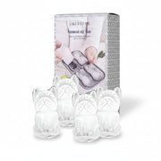 French bulldog ice cube tray with four 3D dog ice cubes