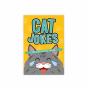 Cat Jokes card pack front with a smiling grey cat illustration