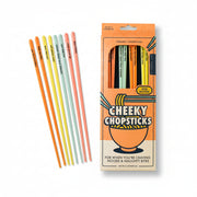 Cheeky Chopsticks pack with pastel ceramic chopsticks beside ramen