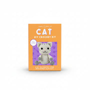 Cat DIY crochet kit packaging front with instructions