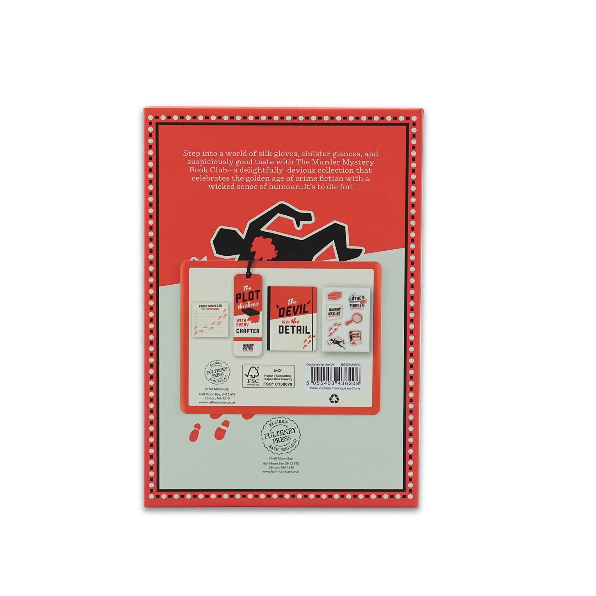 Reverse of the stationery gift box showing the enclosed items