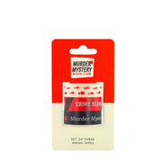 Set of three Murder Mystery Book Club washi tapes on a red backing card